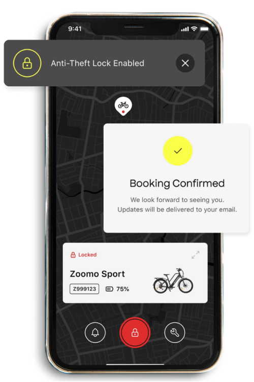 My zoomo app user interface phone